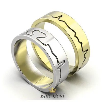 Классические обручальные кольца с гравировкой и бриллиантами инверсия  мужское внутри красное золото женское снаружи (Вес пары: 16 гр.) | Купить в  Москве - Nota-Gold