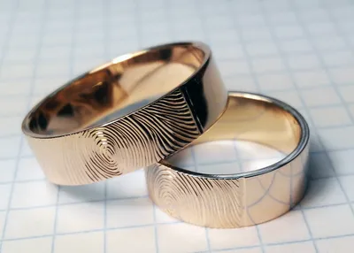 Авторские обручальные кольца Imprint с текстурой отпечатков пальцев купить  от 38989 грн | EliteGold.ua