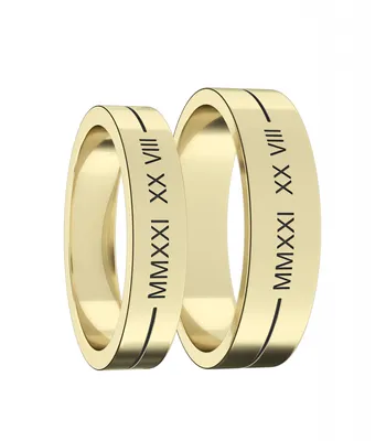 Обручальное кольцо с отпечатками пальцев из белого золота - Обручальные  Кольца Коллекция \"Классика\"