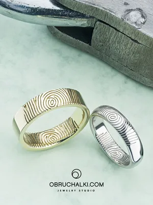 Дизайнерские обручальные кольца Imitation с отпечатки пальцев купить от  86505 грн | EliteGold.ua