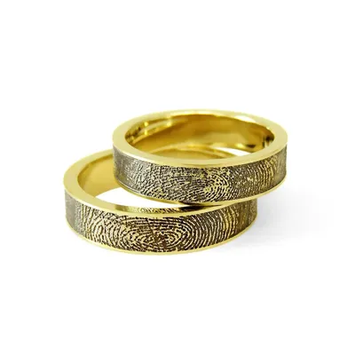 Обручальные кольца с отпечатками пальцев вогнутые на заказ или купить в  интернет магазине в Москве, заказать в ювелирной мастерской
