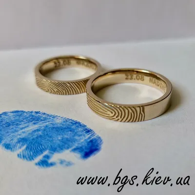 Обручальные кольца с отпечатками пальцев