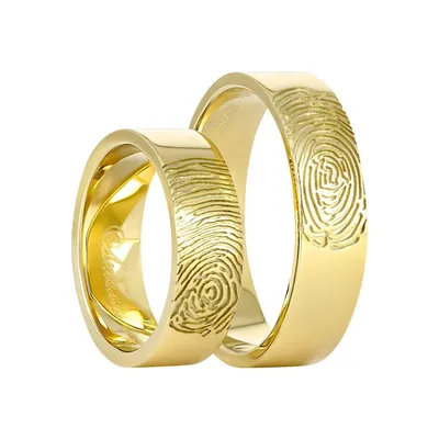 Author's wedding rings Imprint with fingerprint texture buy from 38989 грн  | EliteGold