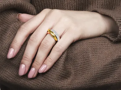 Обручальные кольца с отпечатками пальцев молодоженов на заказ №608127 -  купить в Украине на Crafta.ua