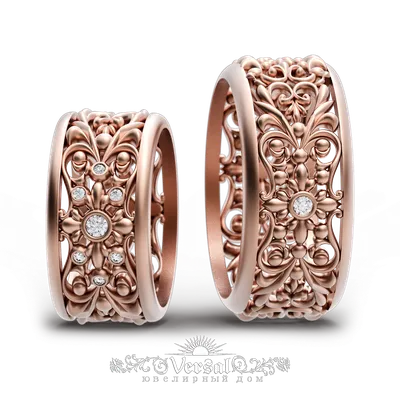 Самые красивые обручальные кольца, бриллианты, розовое золото в Москве,  цена 129850 руб.: купить в интернет-магазине