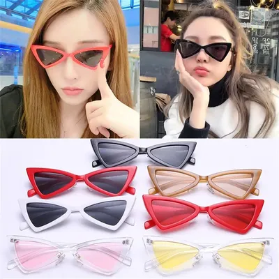 Солнцезащитные очки кошачий глаз, инвертированные треугольные очки UV400, кошачий  глаз, маленькие узкие солнцезащитные очки для женщин, трендовая мода,  женская уличная одежда | AliExpress