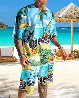 Мужской комплект футболок, повседневная спортивная одежда с принтом  кокосовой пальмы для отдыха, одежда больших размеров, шорты, костюм, летнее  пляжное пальто – лучшие товары в онлайн-магазине Джум Гик