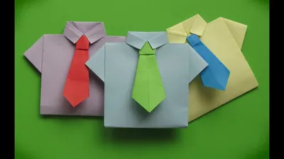Как сделать РУБАШКУ С ГАЛСТУКОМ из Бумаги. Одежда Оригами Своими Руками -  YouTube