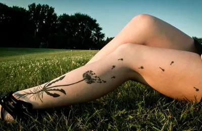 Татуировка цветок одуванчик в цвете» — создано в Шедевруме