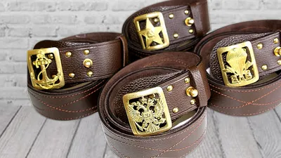 Ремень офицерский кожаный коричневый — купить в интернет-магазине по низкой  цене на Яндекс Маркете