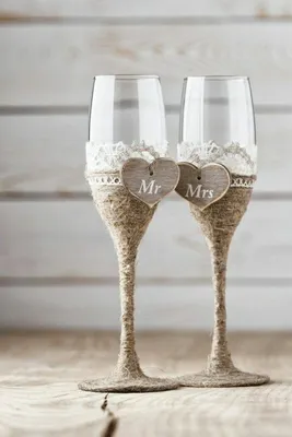 Стильная свадьба: Свадебные бокалы.