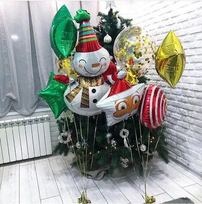 Новогодняя фотозона 2.4 на 3 м с цифрами и гирляндой из шаров — купить в  Москве по выгодной цене