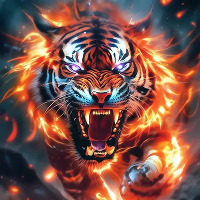 Огненный тигр Раскраска картина по номерам на холсте FU99 купить в Москве и  СПб