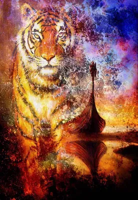 Картина по номерам \"Огненный тигр\"