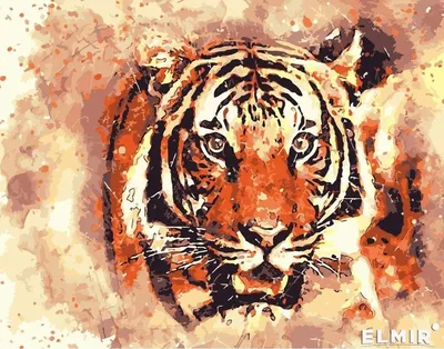 Фотообои Огненный тигр купить в Москве, Арт. 17-4283 в интернет-магазине,  цены в Мастерфресок