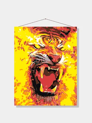 Алмазная мозаика \"Огненный тигр\" круглые стразы на подрамнике 40х50 см,  HWA4183 - купить с доставкой по выгодным ценам в интернет-магазине OZON  (762883735)