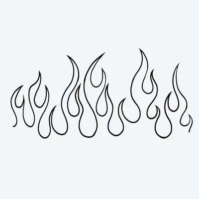 черно белый рисунок контура огня вектор PNG , огонь пламя рисунок, пламя  огня, Эскиз пламени огня PNG картинки и пнг рисунок для бесплатной загрузки