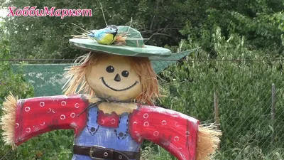 The easiest way to make a garden scarecrow with your own hands. HobbyMarket  - YouTube