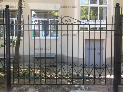 Забор+ворота+калитка из профильной трубы с декоративными элементами.
