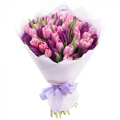 Купить большой букет пионовидных тюльпанов в городе Томск