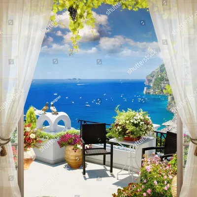 Фото окна с видом на море в HD качестве | Окно с видом на море Фото  №1295424 скачать