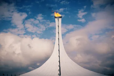 Скачать обои город, олимпийские, россия, olympic flame cauldron, олимпийский  огонь разрешение 1280x720 #66335