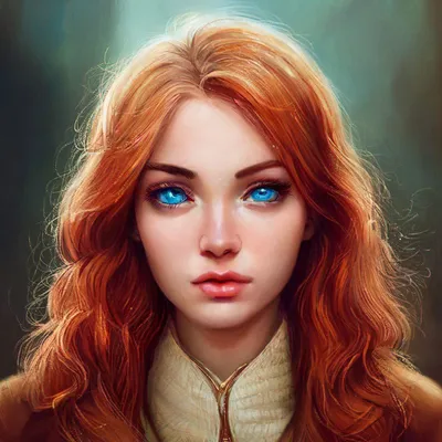 Девушка, омбре красные рыжие волосы…» — создано в Шедевруме