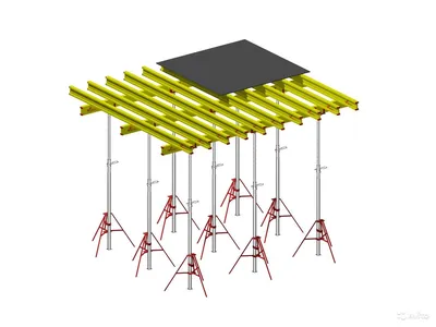 Опалубка перекрытий на объёмных стойках с клиновым узлом Bazis Pro-3|Купить  - Bazisholding.ru
