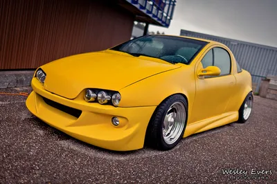 Opel Tigra with gull-wing doors from DTS Tuningstar shown at the Essen  Motor Show in Essen, Germany, on Stock Photo - Alamy