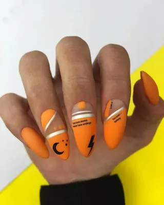 Маникюр | Оранжевый маникюр, Маникюр, Дизайнерские ногти