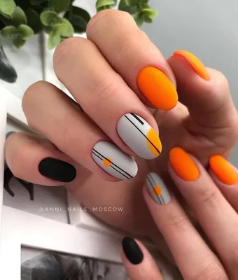 Оранжевый маникюр на коротких ногтях (ФОТО) - trendymode.ru