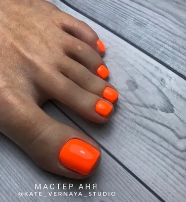 2019 Подборка модного педикюра в оранжевом цвете 50 фото | Gel toe nails,  Summer toe nails, Pretty toe nails