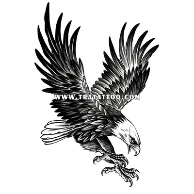 Татуировка мужская олд скул на боку орел - мастер Евгения Шмидт 5966 | Art  of Pain