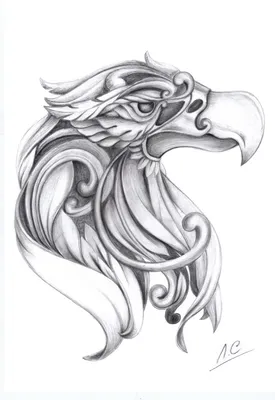 Тату орла с крыльями детально» — создано в Шедевруме