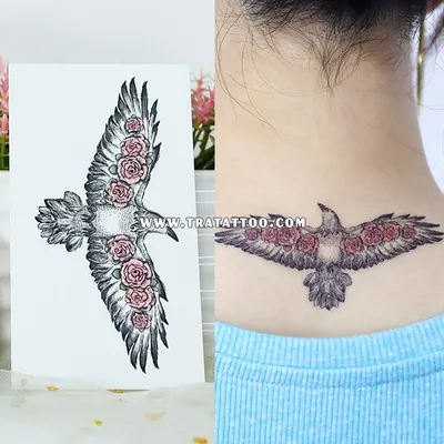 Иллюстрация Эскиз тату орёл в стиле графика, декоративный |