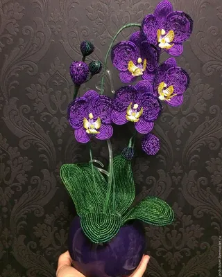 Орхидея из бисера | Орхидея, Сад фей украшения, Бисероплетение