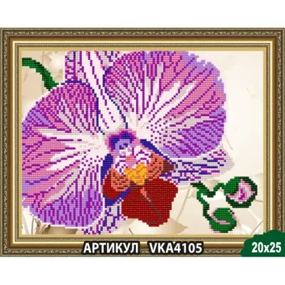 Схема для вышивки бисером (без бисера) Вышивочка \"Цвет орхидеи\" 30*38 см -  купить с доставкой по выгодным ценам в интернет-магазине OZON (1141956015)