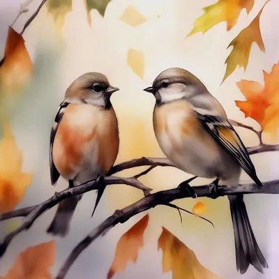 Птицы осенью стоковое изображение. изображение насчитывающей октябрь -  163653029