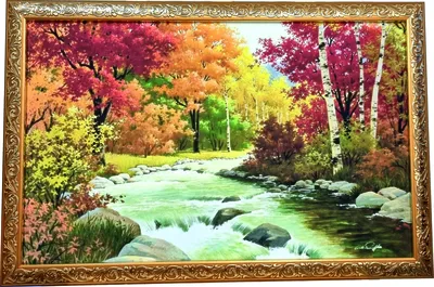 Купить фотообои \"Осенний лес и река Аоос\" в интернет-магазине в Москве