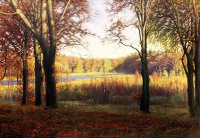 Осенний лес, лесной ручей\" Фотообои на стену. Фотопечать для шкафа купе.  Картина. Купить.