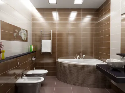 Дизайн ванной комнаты: плитка, 45+ фото 2023