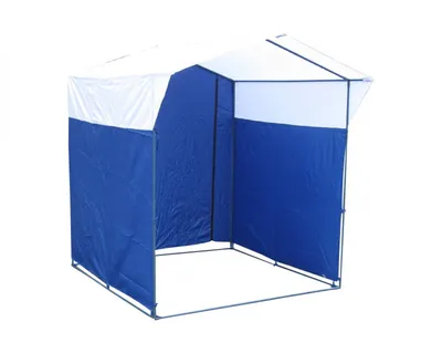 Торговая палатка МИТЕК 1.9x1.9x2.2, бело-синяя 23-00006768 - выгодная цена,  отзывы, характеристики, фото - купить в Москве и РФ