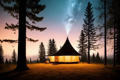 Палатка в лесу: с вай-фаем, электричеством и горячими завтраками | Яндекс  Карты | Дзен