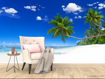 Картинки пальмы, море, остров, песок, вода, пляж, лето - обои 1280x1024,  картинка №82448