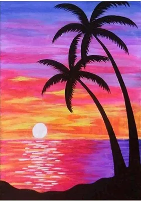 Фензи | Закат на пляже с красивым видом на пальмы / Океан шумит | Дзен