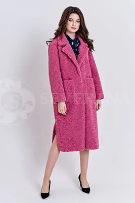 Купить Женское пальто букле барашек шоколад В672-В672 большого размера в  Украине - интернет-магазин женской одежды BIZERY