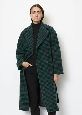 Двубортное пальто оверсайз в клетку для женщин – купить в официальном  интернет-магазине Marc O'Polo
