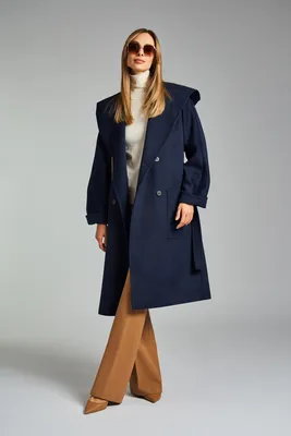 Пальто из шерсти бежевое женское с капюшоном - купить в интернет магазине  МОДА 365