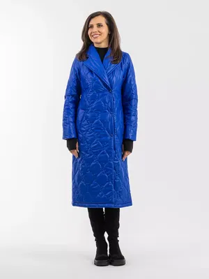 Зимнее пальто из плащевой ткани с меховым капюшоном, арт. 71604 | Евгения  Стиль — Evgenia Style