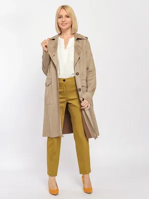 Купить Демисезонное пальто из натуральной замши в интернет магазине |  Артикул: H-2508-95-KR-N